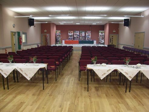 Main Hall with seats laid out for conference